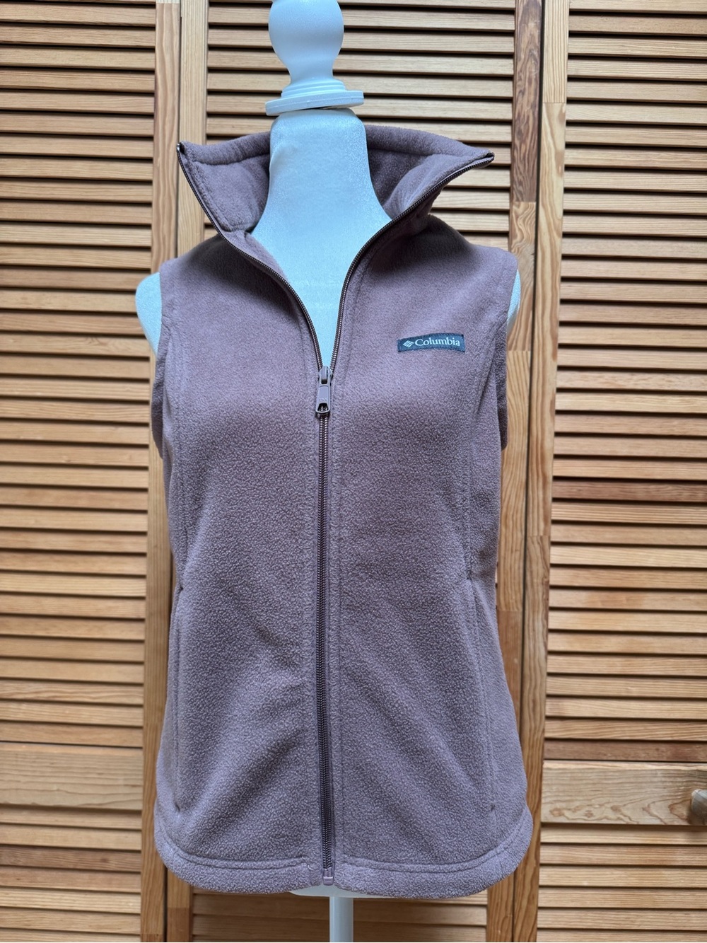 Columbia Women's Fleece Vest Full-Zip Mauve Dusty Pink Size XS Gorpcore Granola